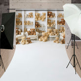 Lofaris Teddy Bear Room Sweep Backdrop Nursery Bookshelf Full of Bears We Can Bearly Wait Baby Shower Cake Smash